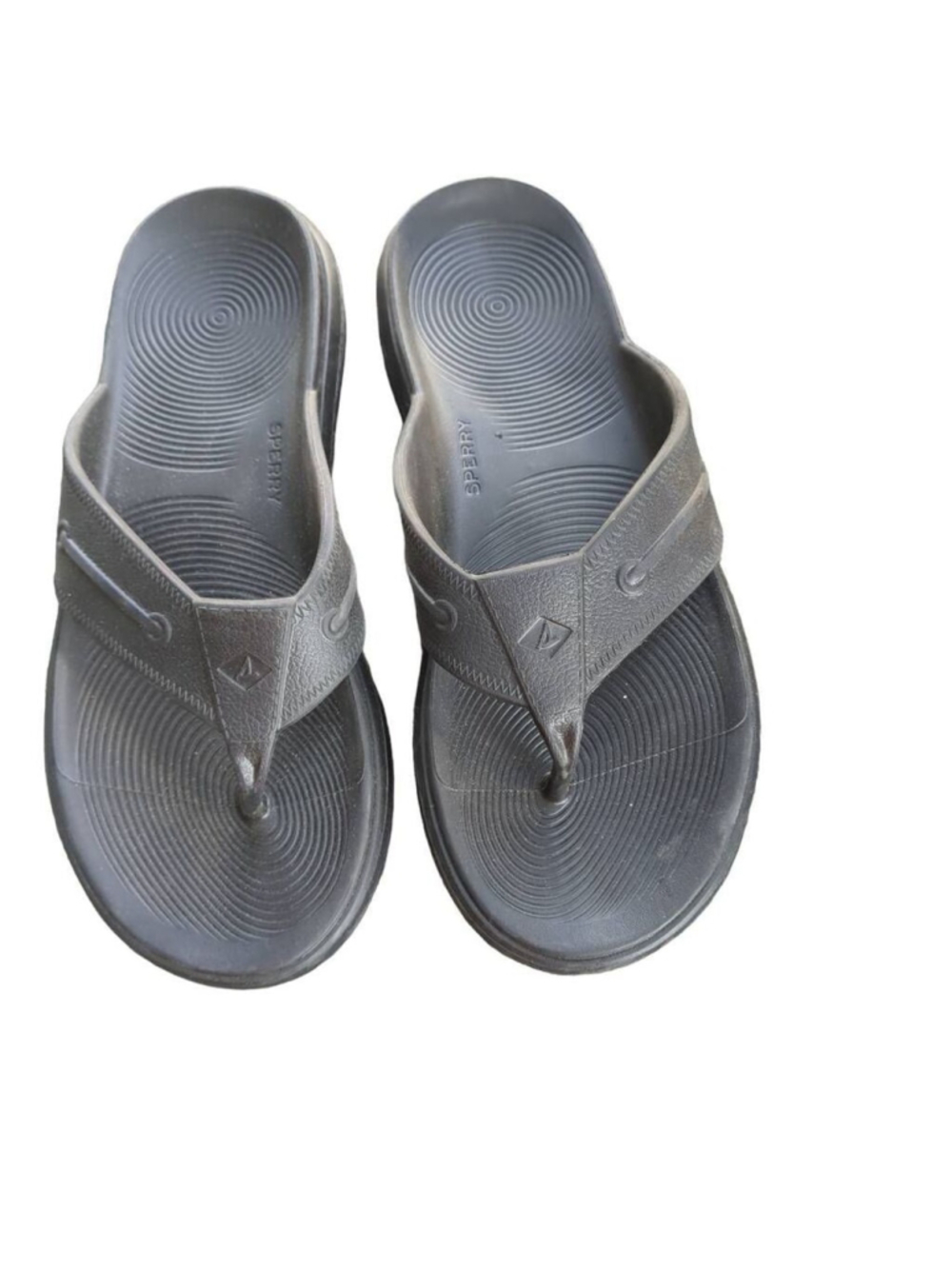 Sperry Men's Size 9 Windward Float Thong Sandal Metallic Silver Beach Vacation
